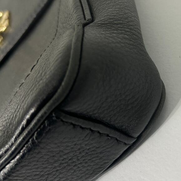 Tory Burch Black Pebbled Leather Crossbody Bag Gold Hardware FLAW Flap Turnlock - Picture 9 of 16